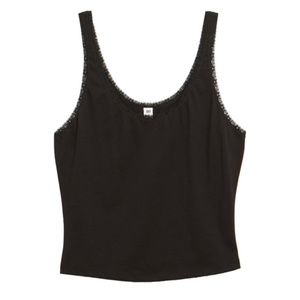 bp black lace trim tank top